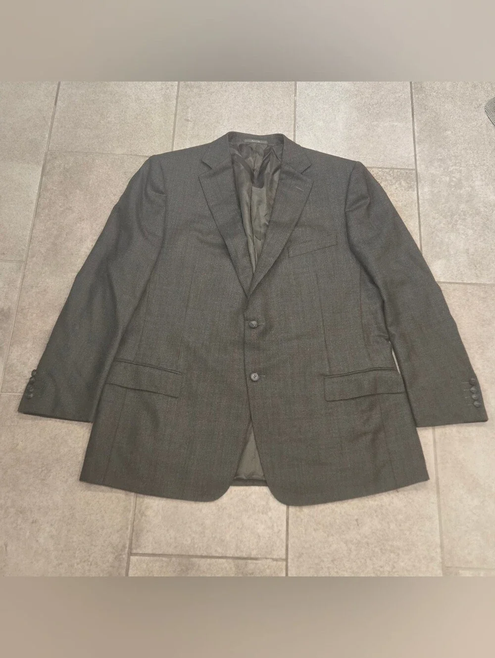 Ermenegildo Zegna Windowpane Plaid Wool 2 Button Suit Jacket Blazer 44R? Italy